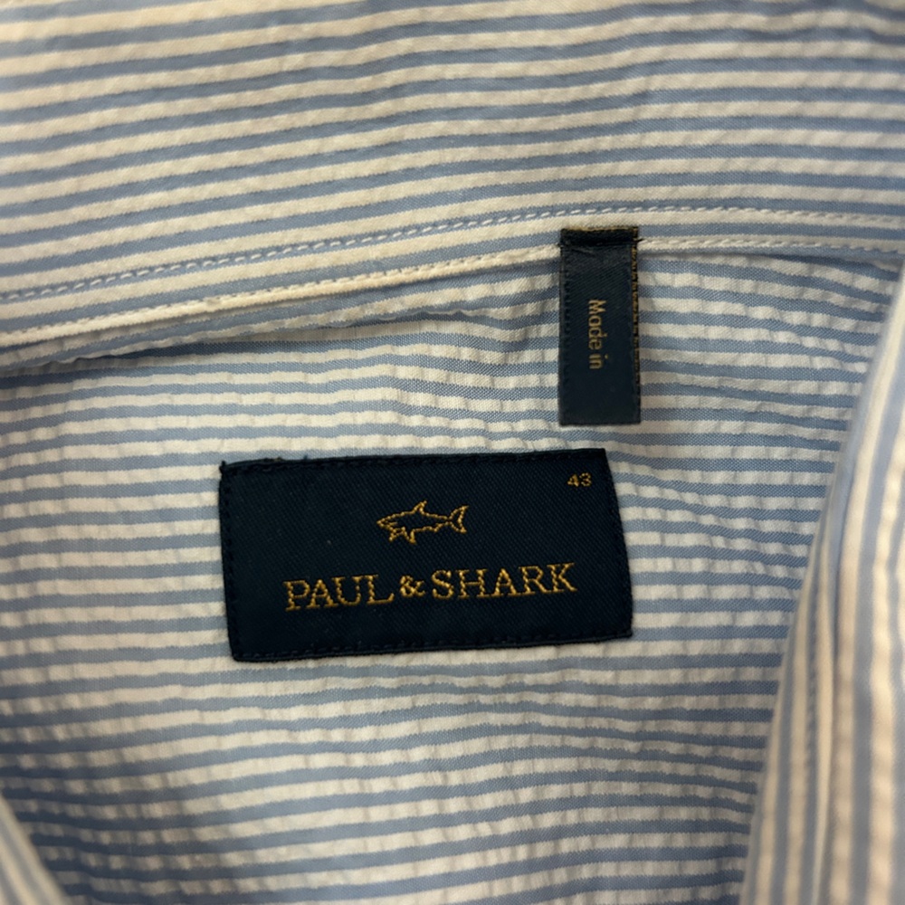 Paul & Shark Light Blue Striped Dress Shirt - Picture 8 of 8
